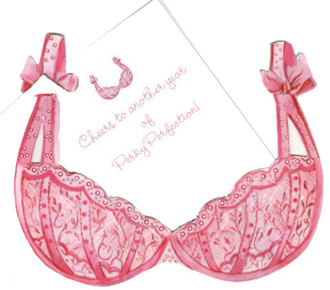 Pink Bra greeting card