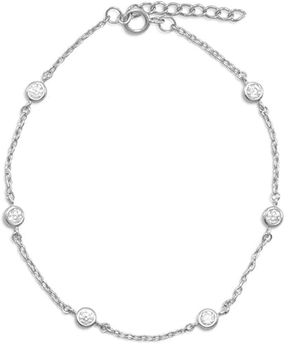 Anklet with Cubic Zirconia White