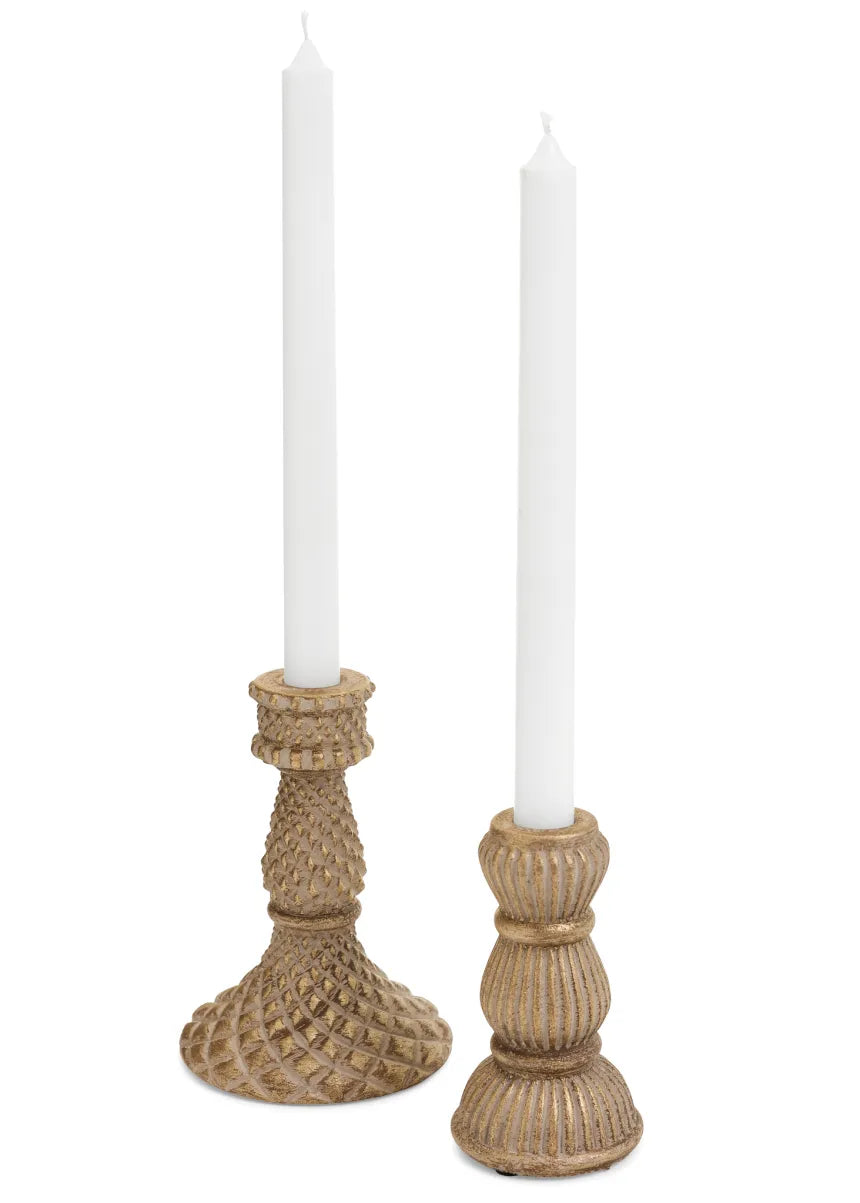 Antique Bronze Cement Taper Candle Holder