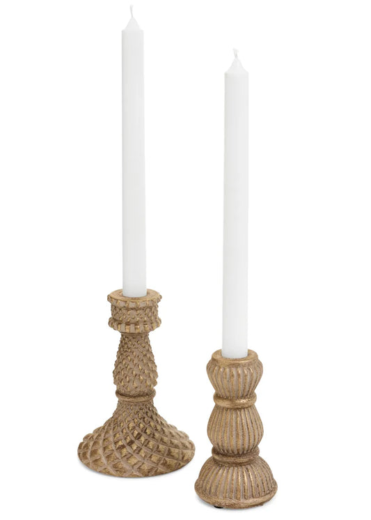 Antique Bronze Cement Taper Candle Holder