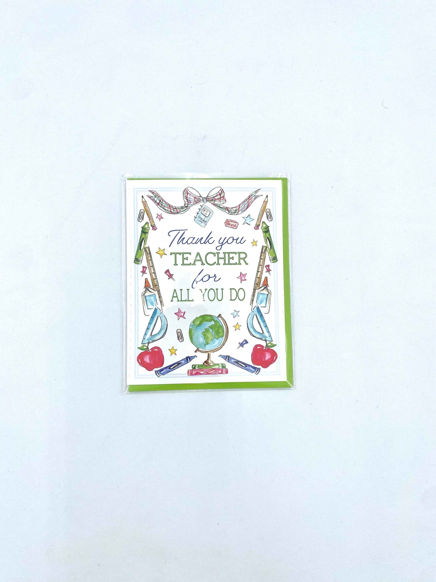 Thank You Teacher For All You Do - Globe  Stars Apple Crayon