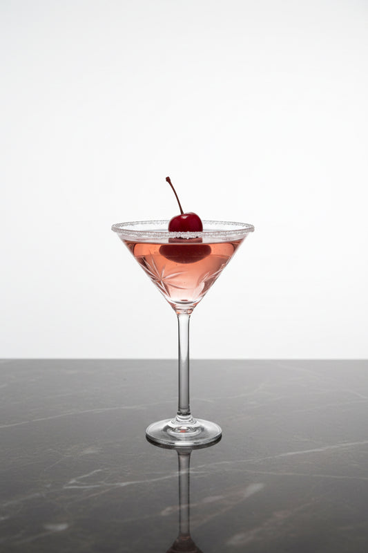 Ornament glass pink cosmopolitan cocktail H8.5cm