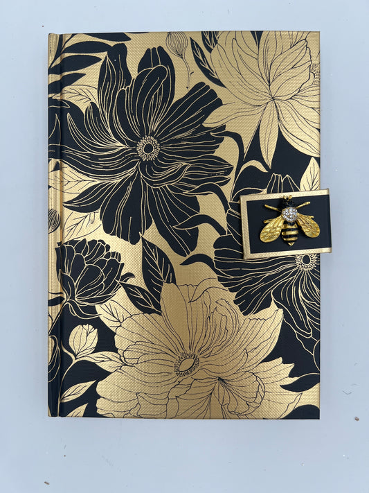 Diario de tapa dura con broche de abeja
