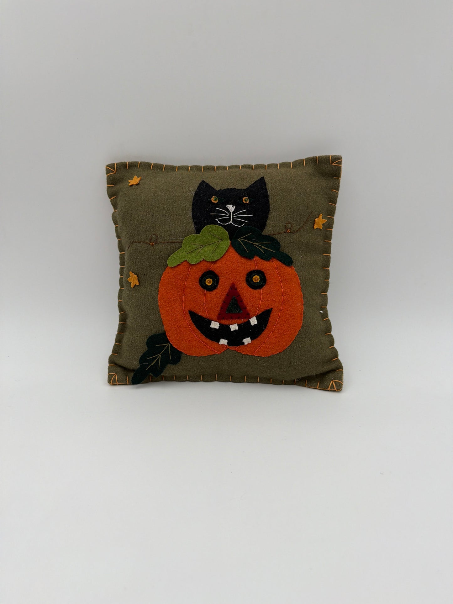 Almohada de calabaza con forma de gato de 8 x 11 pulgadas