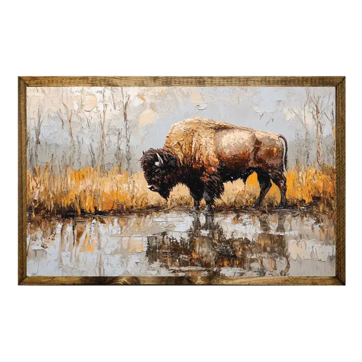 TIMBERLAND FRAME MAJESTIC BISON BY THE WATER