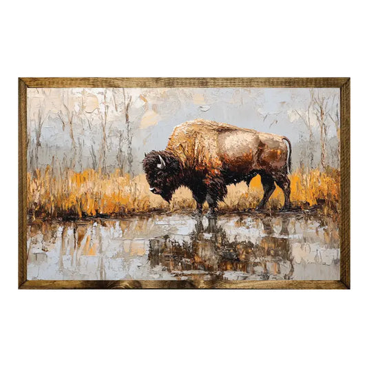 TIMBERLAND FRAME MAJESTIC BISON BY THE WATER