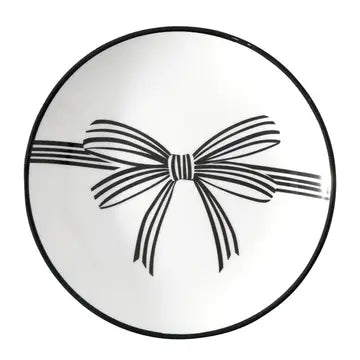 Black Bow Appetizer Plates-Set of 4