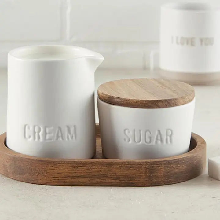 Face To Face Ceramic Cream + Sugar Set