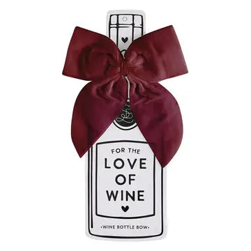 Velvet Wine Bottle Bow - Maroon