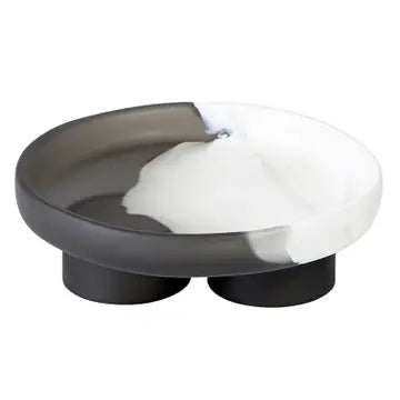 Resin Footed Mini Tray - Charcoal & White