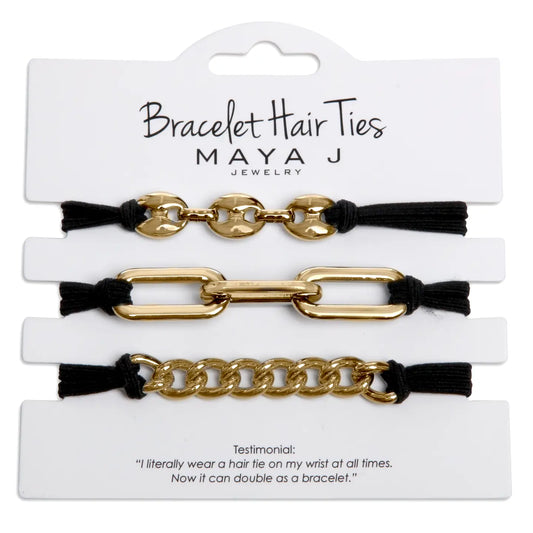 Bracelet Hair Ties-Yellow with Black Band