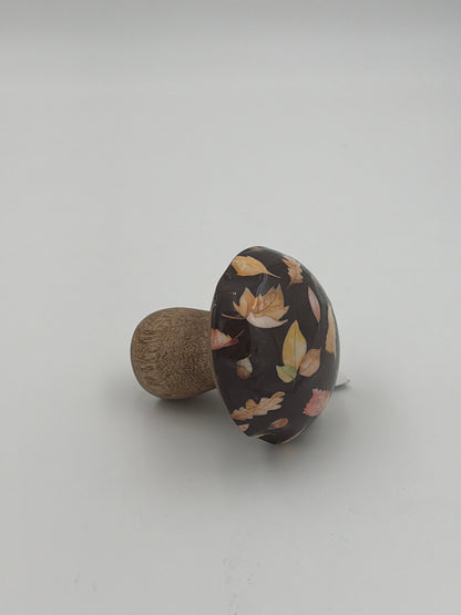 Decoración de setas de madera con estampado otoñal (colores surtidos)