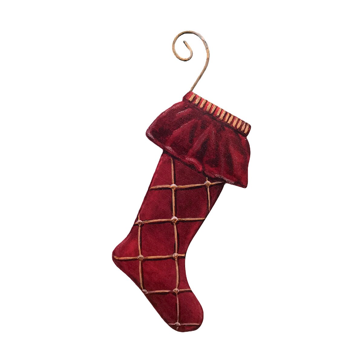 Burgundy Velvet Stocking Ornament
