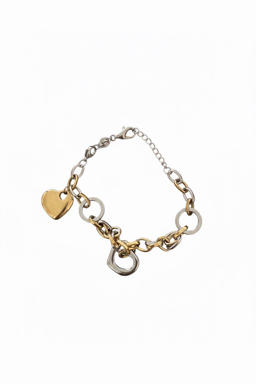 Mixed Metal Heart Bracelet    (43)