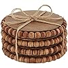 Coaster Beaded Edge Natural Wood