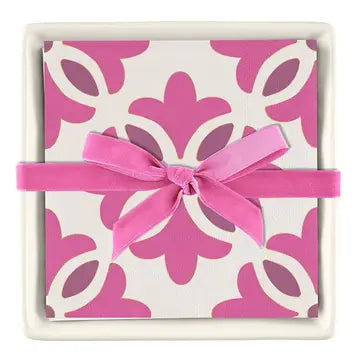 Ceramic Napkin Tray with Napkins-Moroccan Tiles