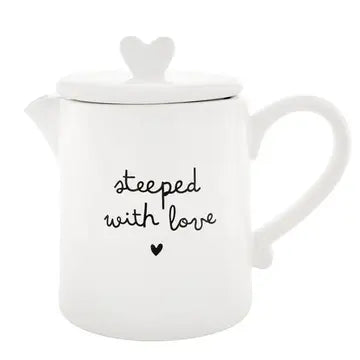 Ceramic Tea Pot-Steeped with Love