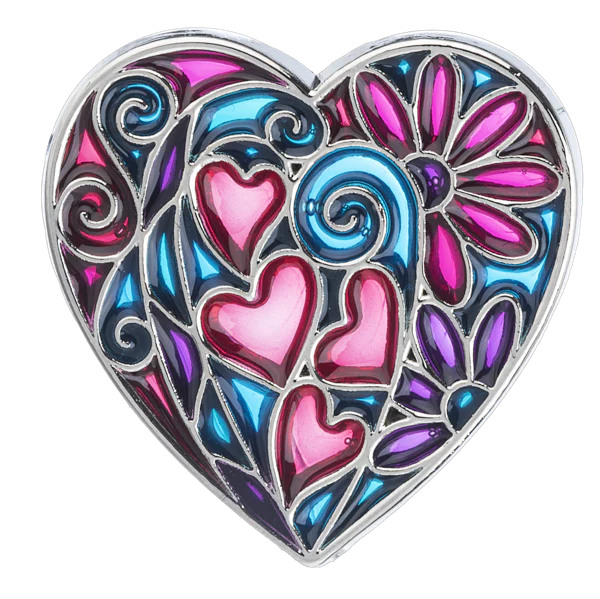 Kaleidoscope Heart Charm