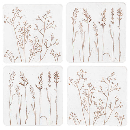 Posavasos con flores prensadas - Juego de 4