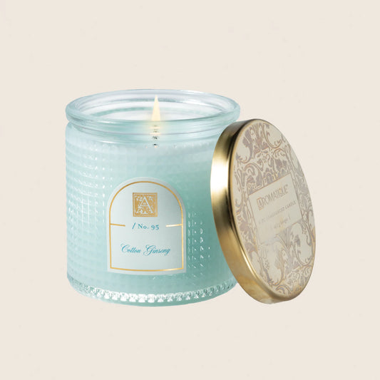 Cotton Ginseng Textured Glass Candle-6oz