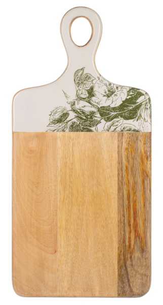 White Botanical Cutting Board