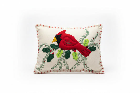 Cream Cardinal / Pillow 8x10