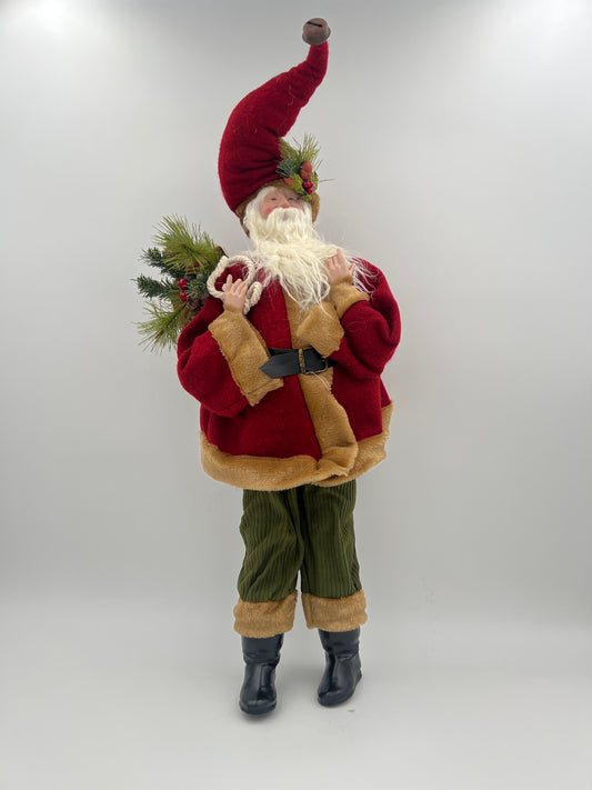 Santa w/Bag and Pine-31"