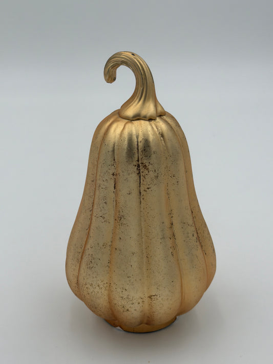 Matte Antiqued Gold Mercury Glass Gourd