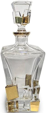 Crack Ice Whisky Decanter - 24Kt Gold