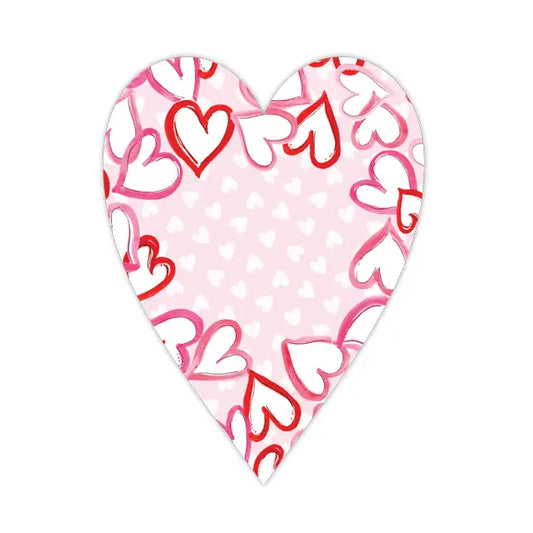 Die Cut Accents Handpainted Pink & Red Hearts