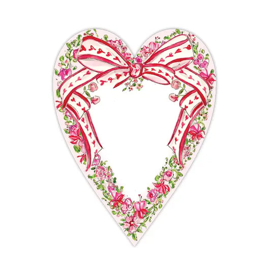 Die Cut Accents Handpainted Valentine Floral Wreath