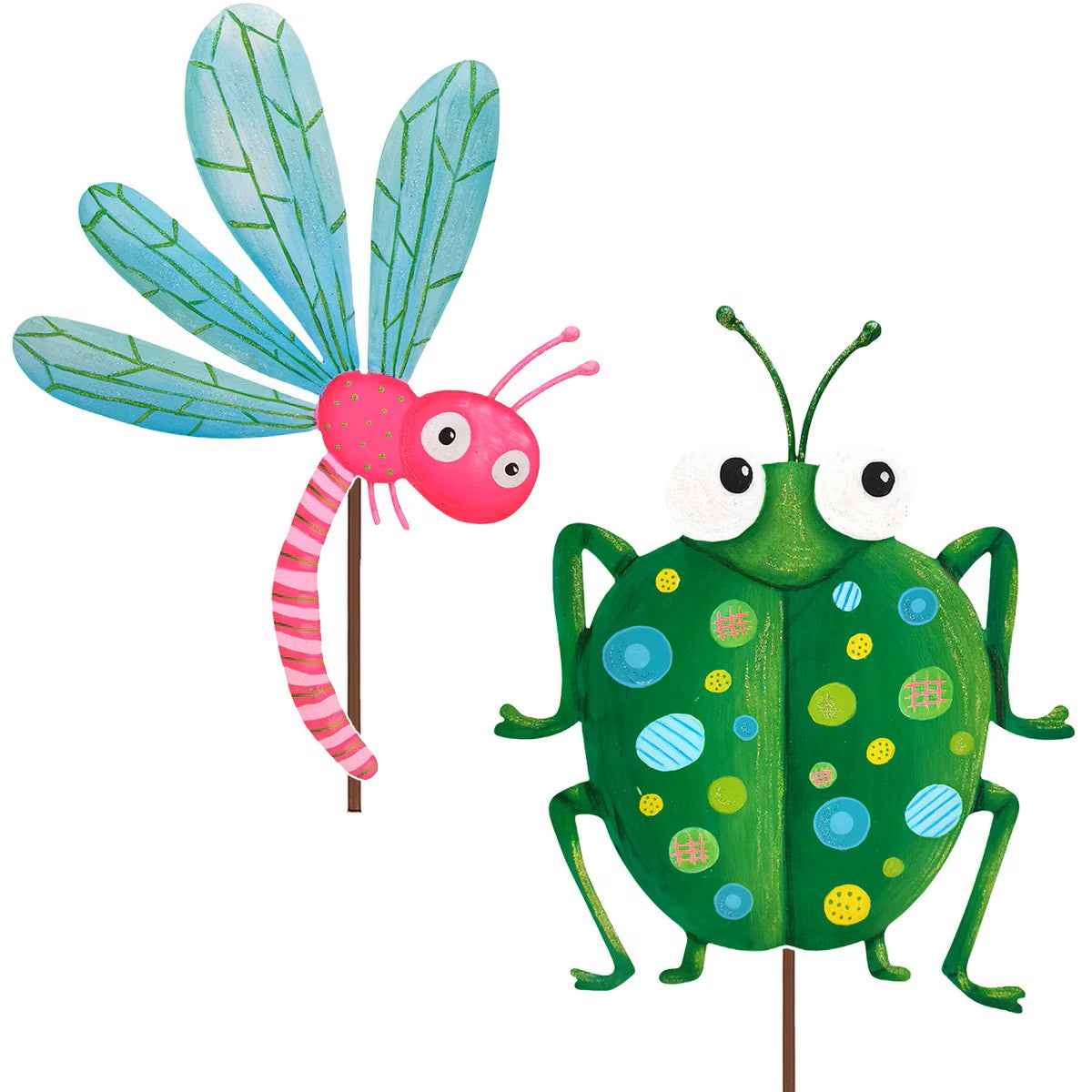 Crazy Patterned Dragonfly and Beetle