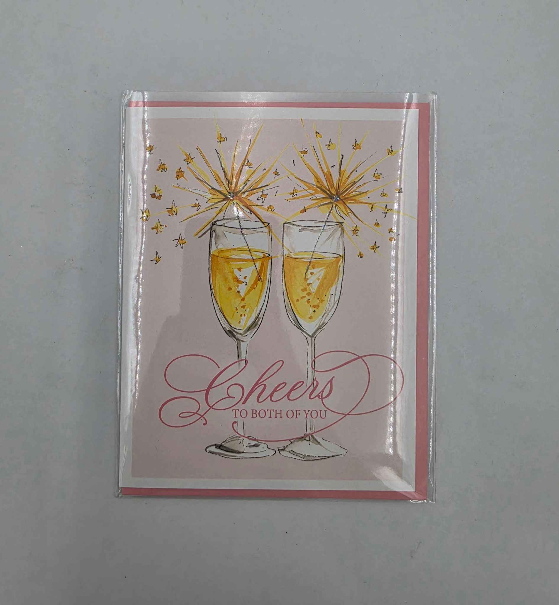 Cheer to You Both Champagne Flute Greeting Card
