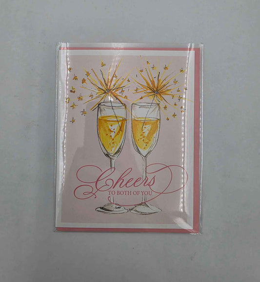 Cheer to You Both Champagne Flute Greeting Card