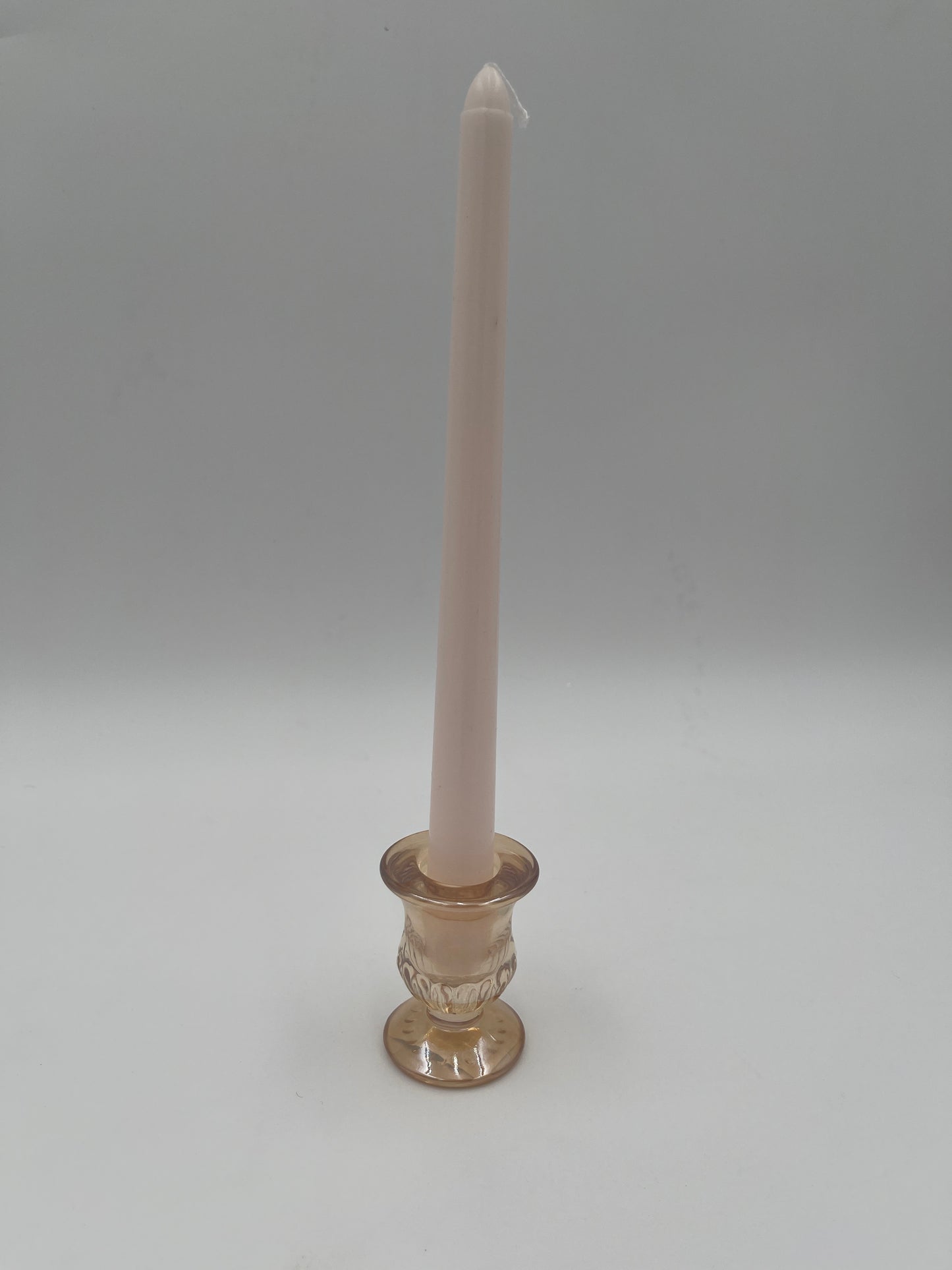 Amber Glass Taper Candle Holder-Small