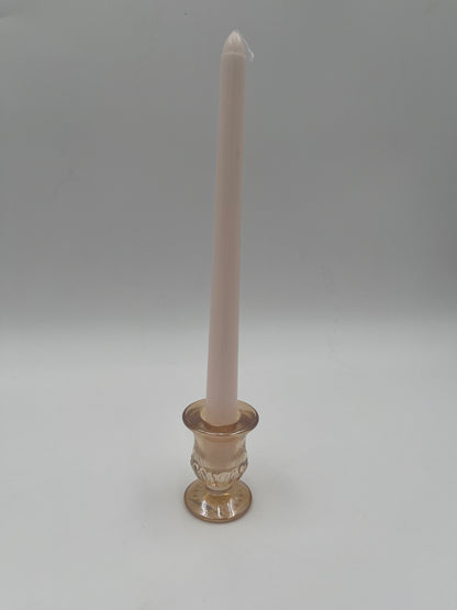 Amber Glass Taper Candle Holder-Small