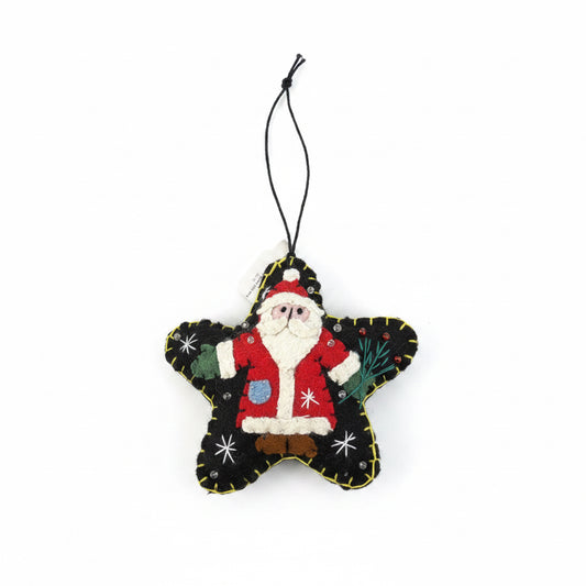 Star with santa claus ornament