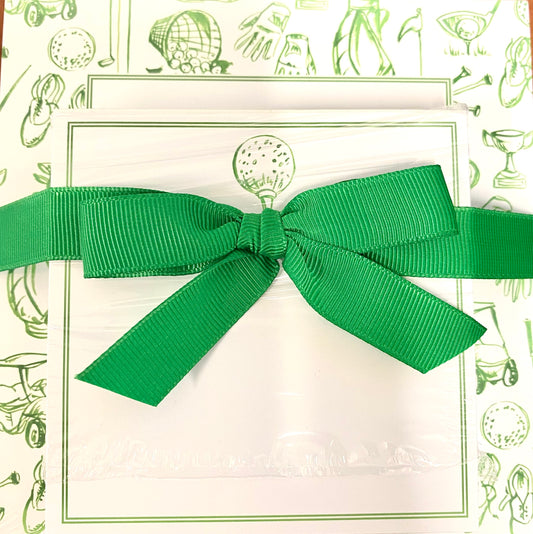 Notepad Duo Green Golf Toile