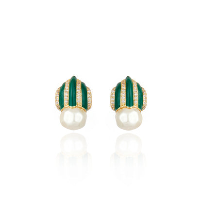 Graz Earrings Green Agate