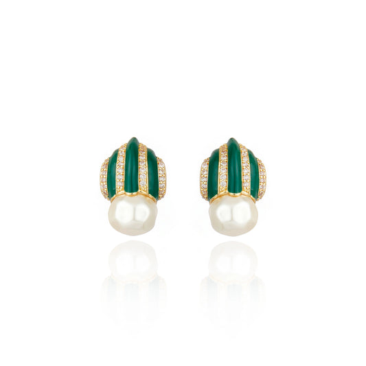 Graz Earrings Green Agate