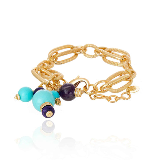 Cristina Sabatini Zina Chain Bracelet - Turquoise