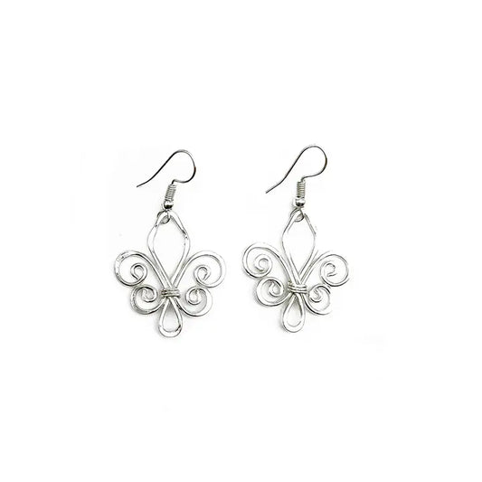 Silver Plated Earrings - Smaller Size Fleur-De-Lis