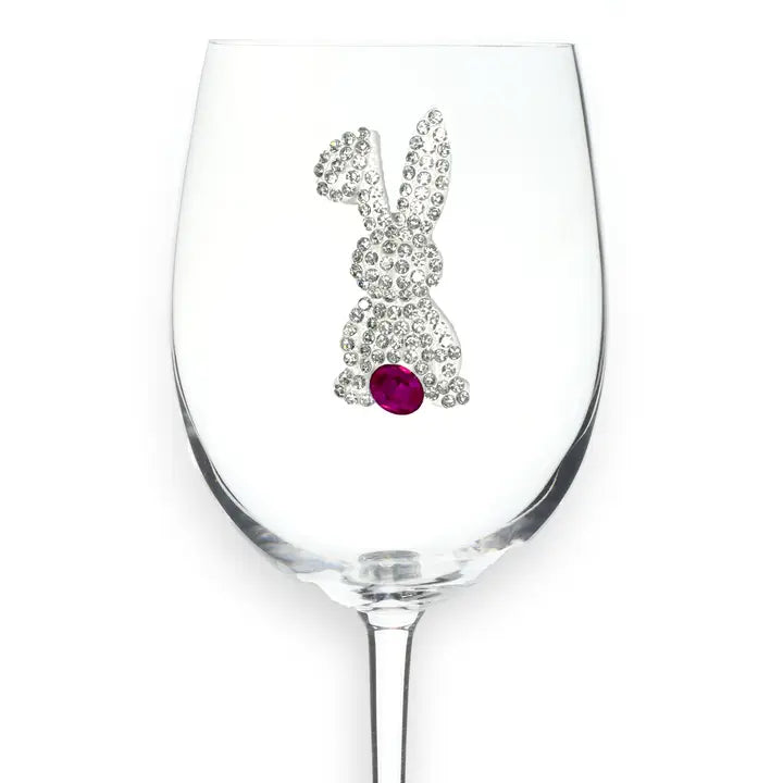 2025 Bunny Jeweled Stemmed Wine Glass