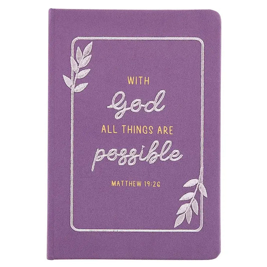 Embroidered Journal-All Things are Possible