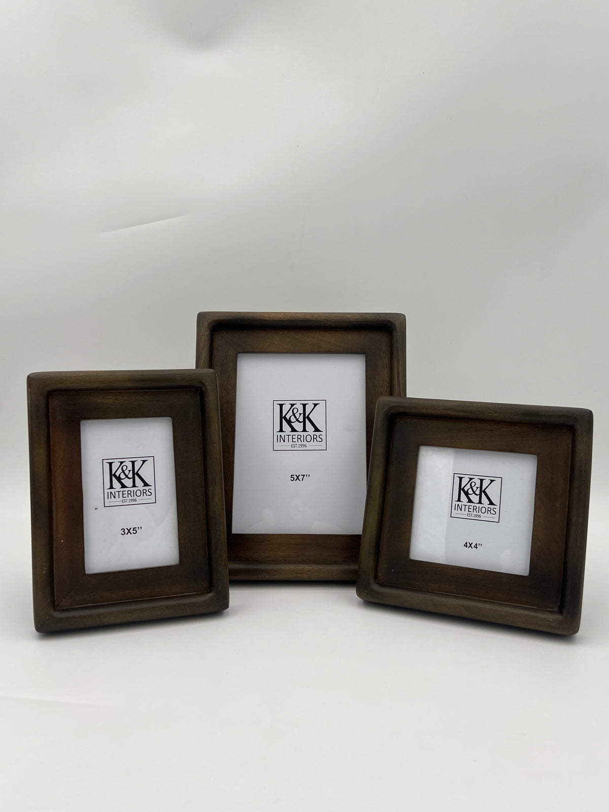 Walnut Finish Wood Photo Frames-Set of 2