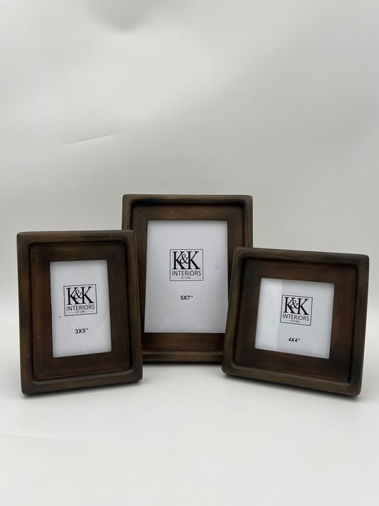 Walnut Finish Wood Photo Frames-Set of 2