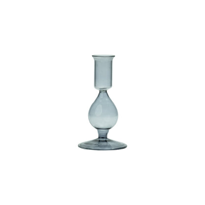 Carina Glass Taper Candle Holder, Smoke