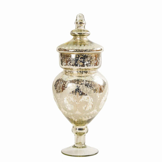 Sparkle Mercury Glass Trophy Jar with Lid