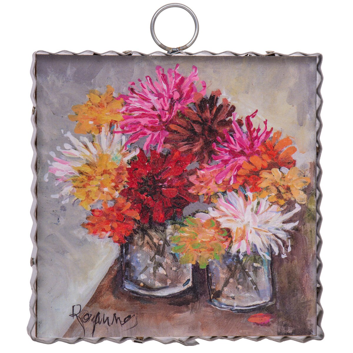 Mini Art Jars of Zinnia