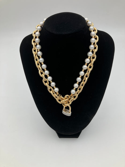 Cristina Sabatini Isabella Pearl Lock Necklace